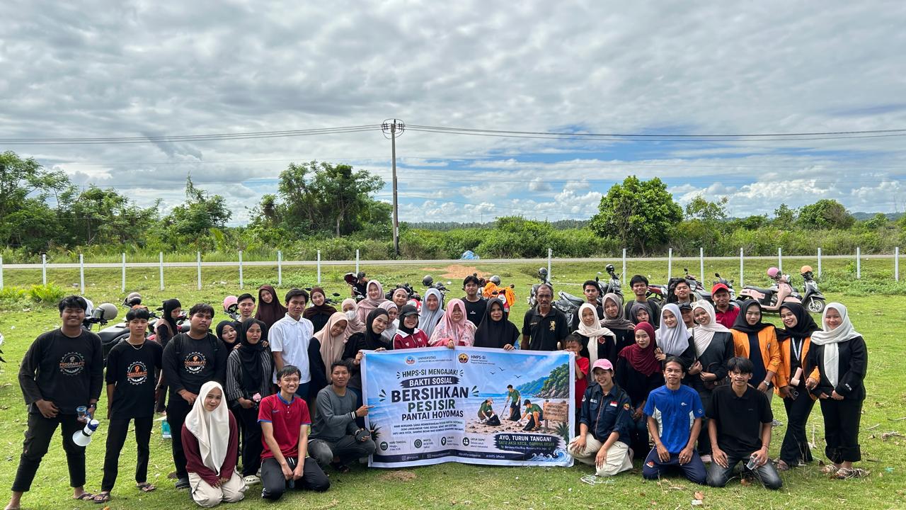 HMPS Sistem Informasi Gelar Bakti Sosial Bersihkan Pesisir Pantai Hoyomas